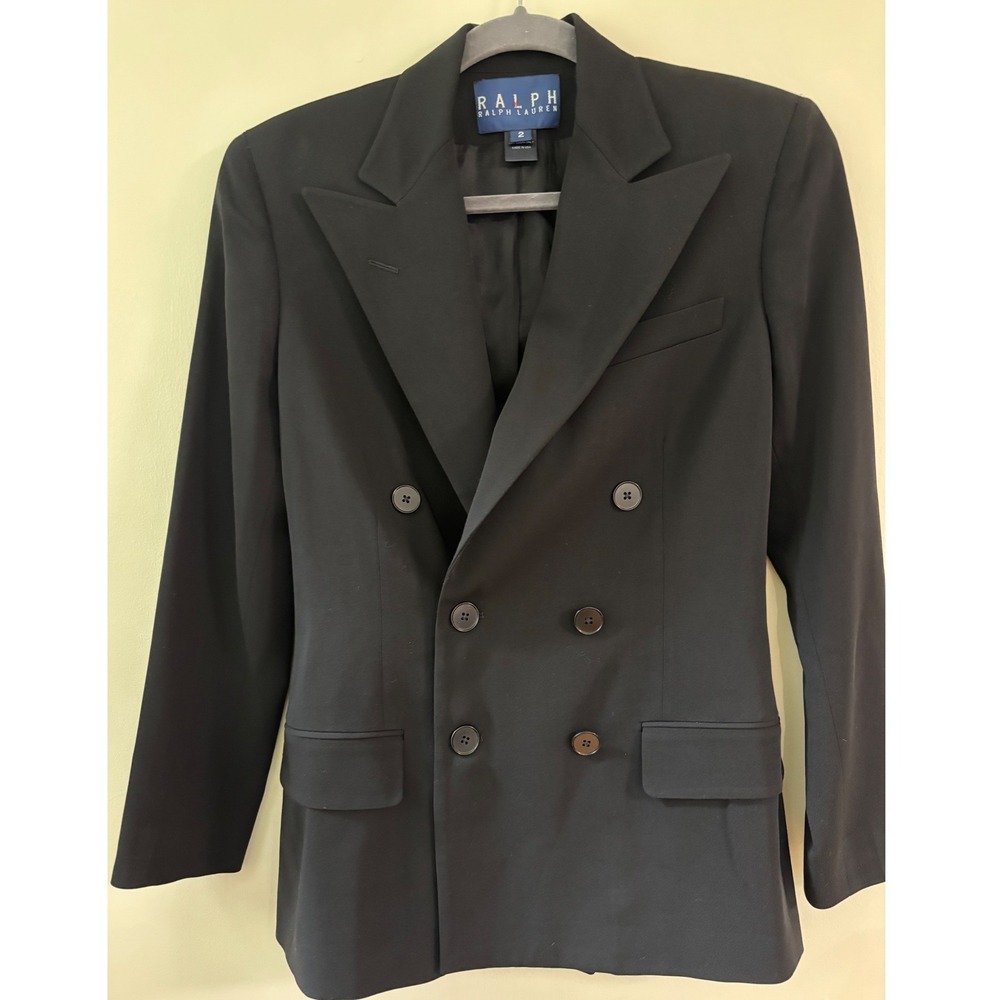 1990's Vintage Ralph by Ralph Lauren Blazer Wool Double Breasted USA Made